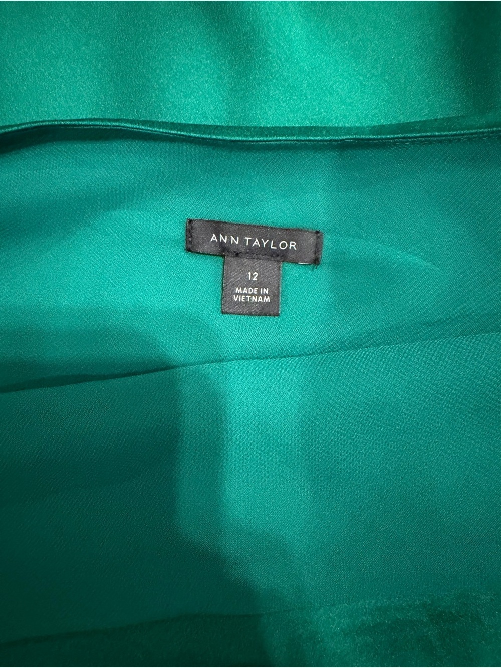 ANN TAYLOR Satin Cowl Neck Strappy Slip Emerald Green Dress size 12 - Picture 4 of 4